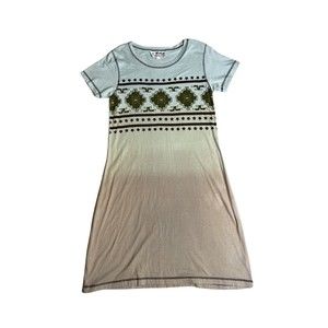 Back In The Saddle Womens Size Small Tee Shirt Dress Western Indie Boho Ombre